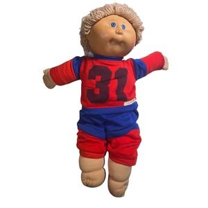 Vintage 1984 Cabbage Patch Kids Boy Doll Coleco Blonde Hair Blue Eyes sports